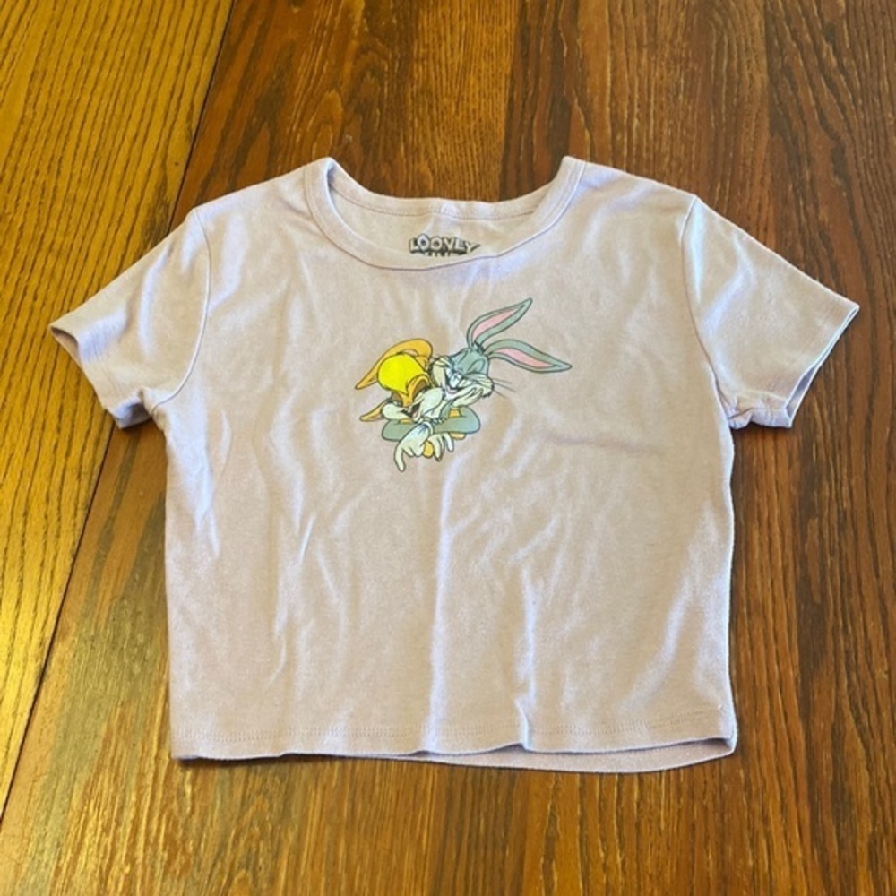 Looney Tunes Dusty Pink Lola and Bugs Crop Top XS